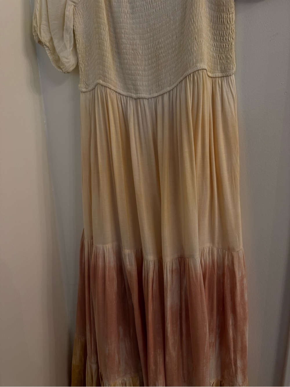 Storia Cream Ombre Maxi Dress with Pink and Yellow Tiers - Picture 5 of 5